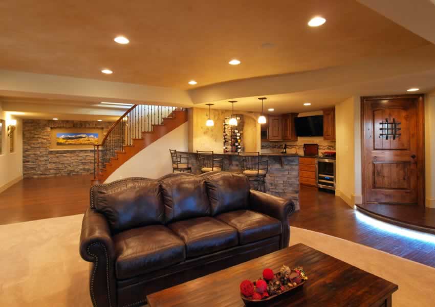 basement livingroom bar
